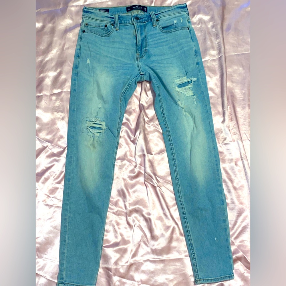 Super skinny light blue jeans